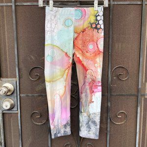 Watercolor artist print capri leggings